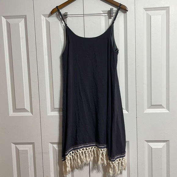 Womens Wrap Dress Charcoal Boho 